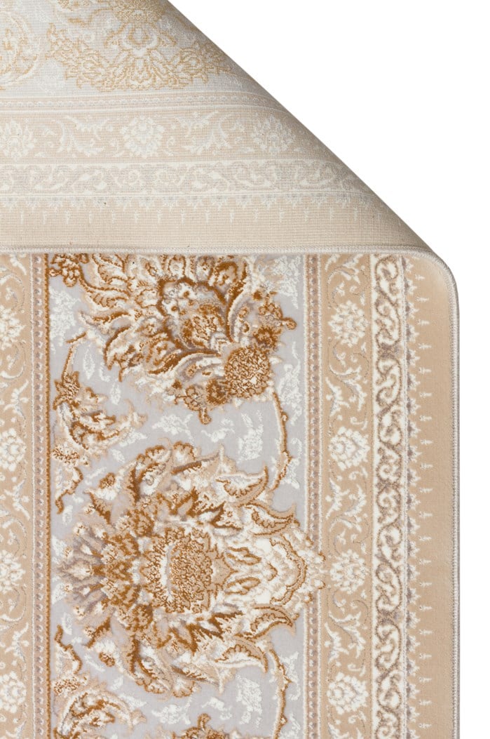 PERSIAN PER 02 BEIGE  Klasik Desenli Yüksek Kalite Sıkı ve İnce Dokuma Yaklaşık 3 Milyon Point Makine Halısı