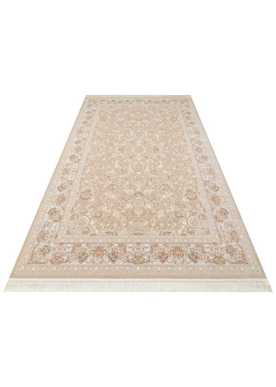 PERSIAN PER 02 BEIGE  Klasik Desenli Yüksek Kalite Sıkı ve İnce Dokuma Yaklaşık 3 Milyon Point Makine Halısı