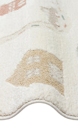 PICCOLO PCL 07 CREAM MULTY  Pastel Renkli Hav ve Toz Vermeyen Çocuk Halısı