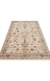 PIETRA PTA 01 CREAM GREY  Sıcak Renk Tonlarını Etnik Desenler ile Buluşturan Yumuşak Tuşeli Makine Halısı
