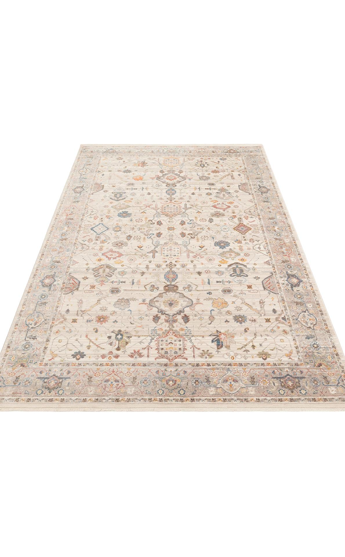 PIETRA PTA 01 CREAM GREY  Sıcak Renk Tonlarını Etnik Desenler ile Buluşturan Yumuşak Tuşeli Makine Halısı