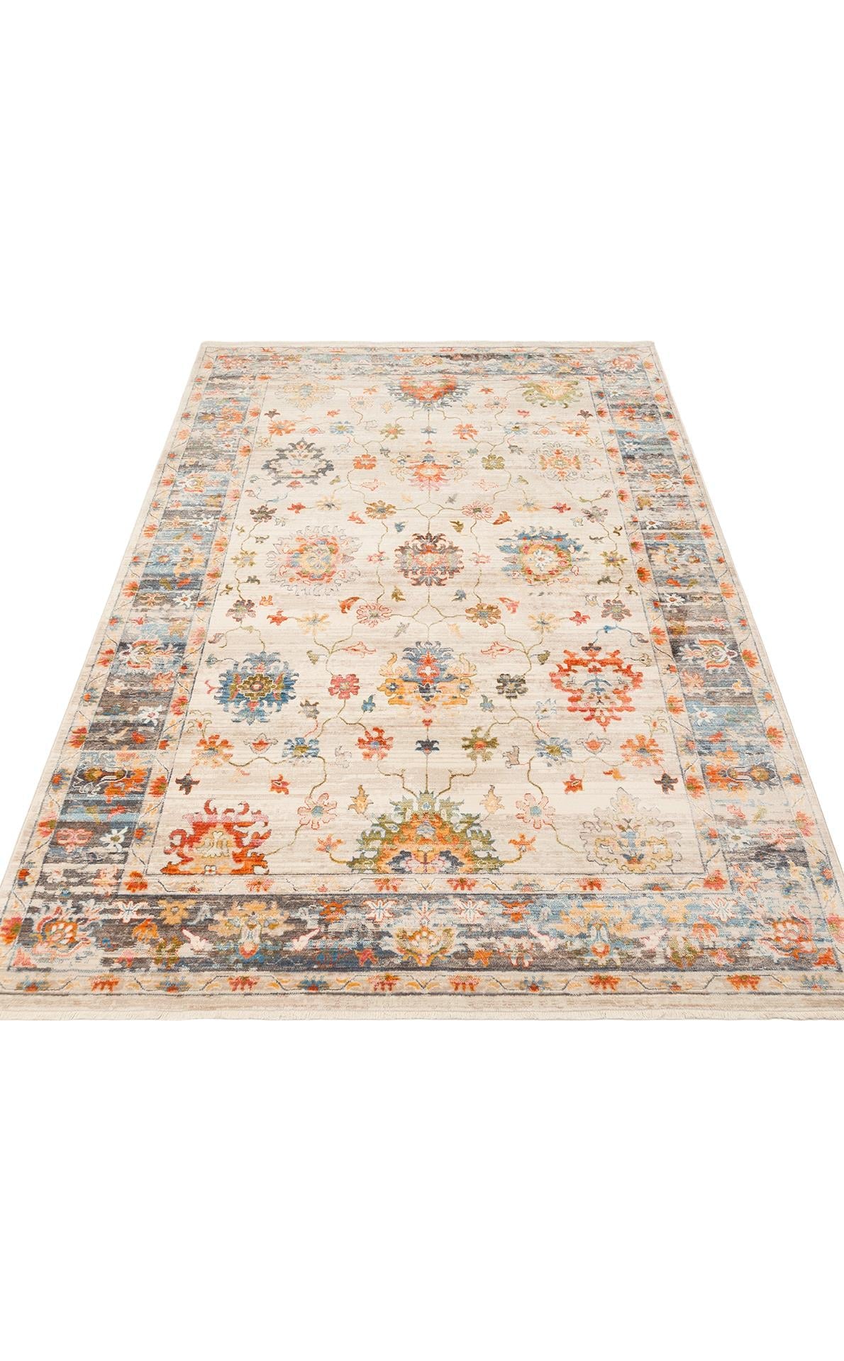 PIETRA PTA 19 BEIGE MULTY  Sıcak Renk Tonlarını Etnik Desenler ile Buluşturan Yumuşak Tuşeli Makine Halısı