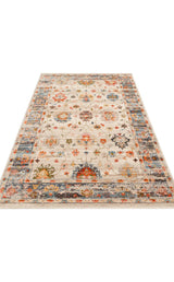 PIETRA PTA 19 BEIGE MULTY  Sıcak Renk Tonlarını Etnik Desenler ile Buluşturan Yumuşak Tuşeli Makine Halısı