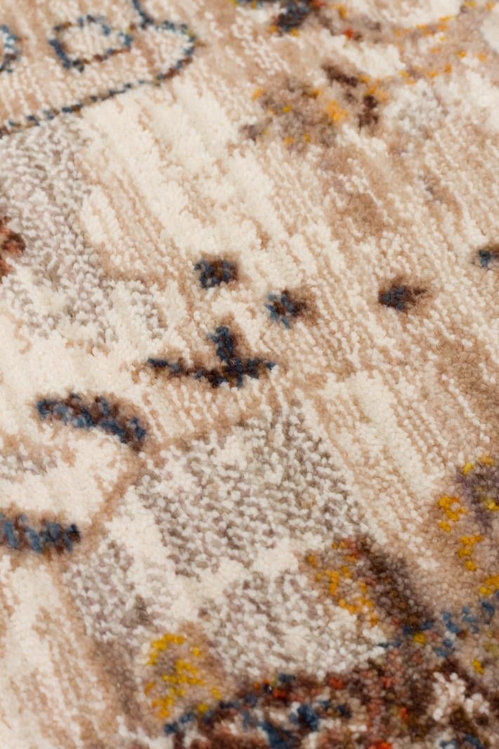 PIETRA PTA 22 CREAM BROWN Sıcak Renk Tonlu Etnik Desenli Yumuşak Dokulu Makine Halısı
