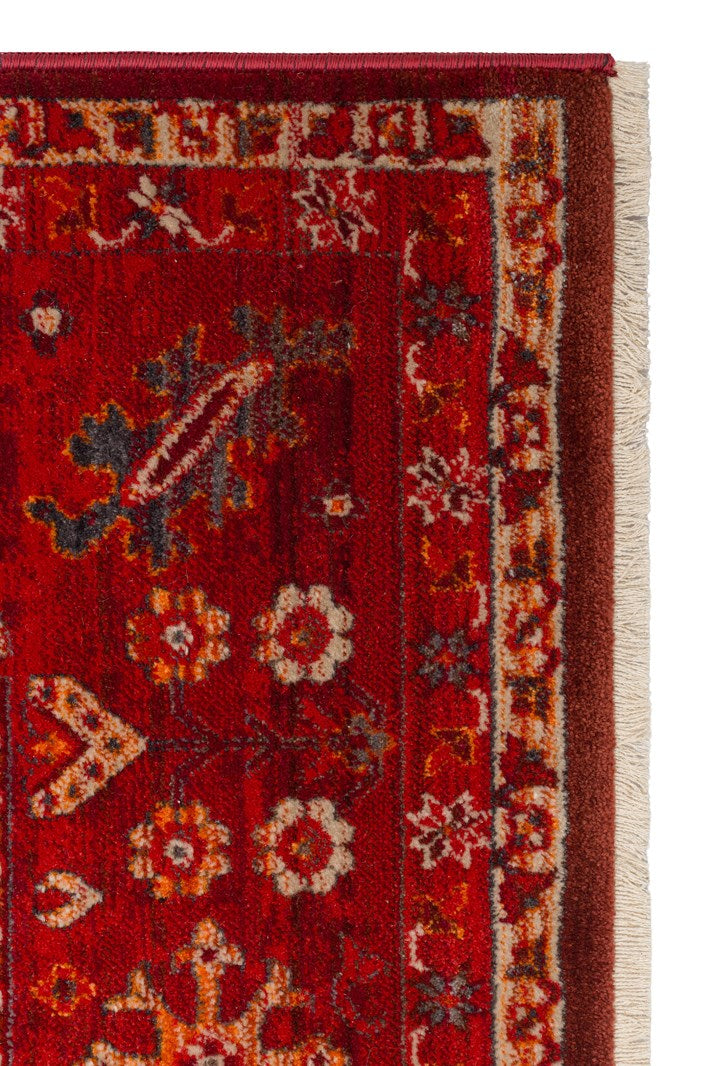 PIETRA PTA 24 RED  Sıcak Renk Tonlu Etnik Desenli Yumuşak Dokulu Makine Halısı