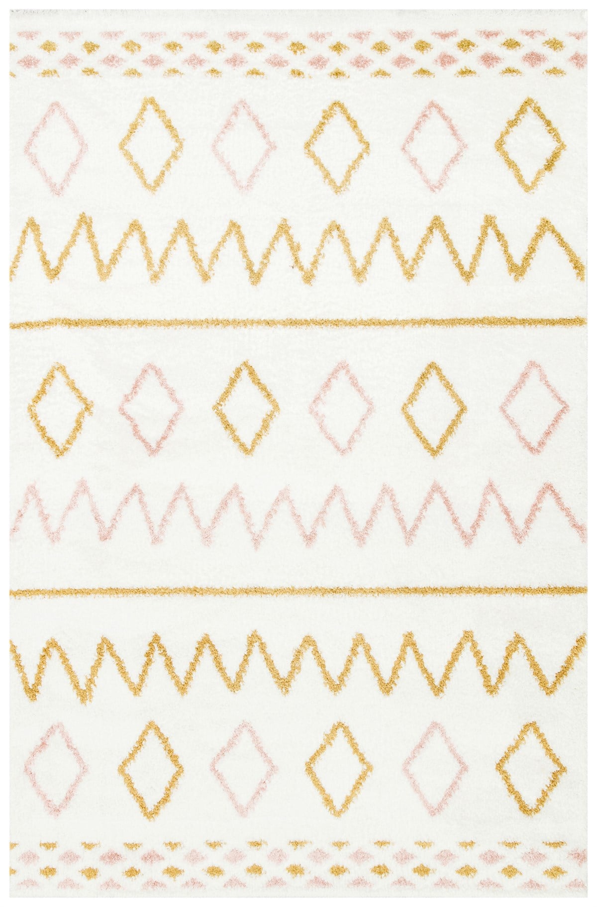 RIGA KIDS RGK 01 YELLOW PINK  Hav Toz Vermez Ekstra Yumuşak Dokulu Makine Halısı