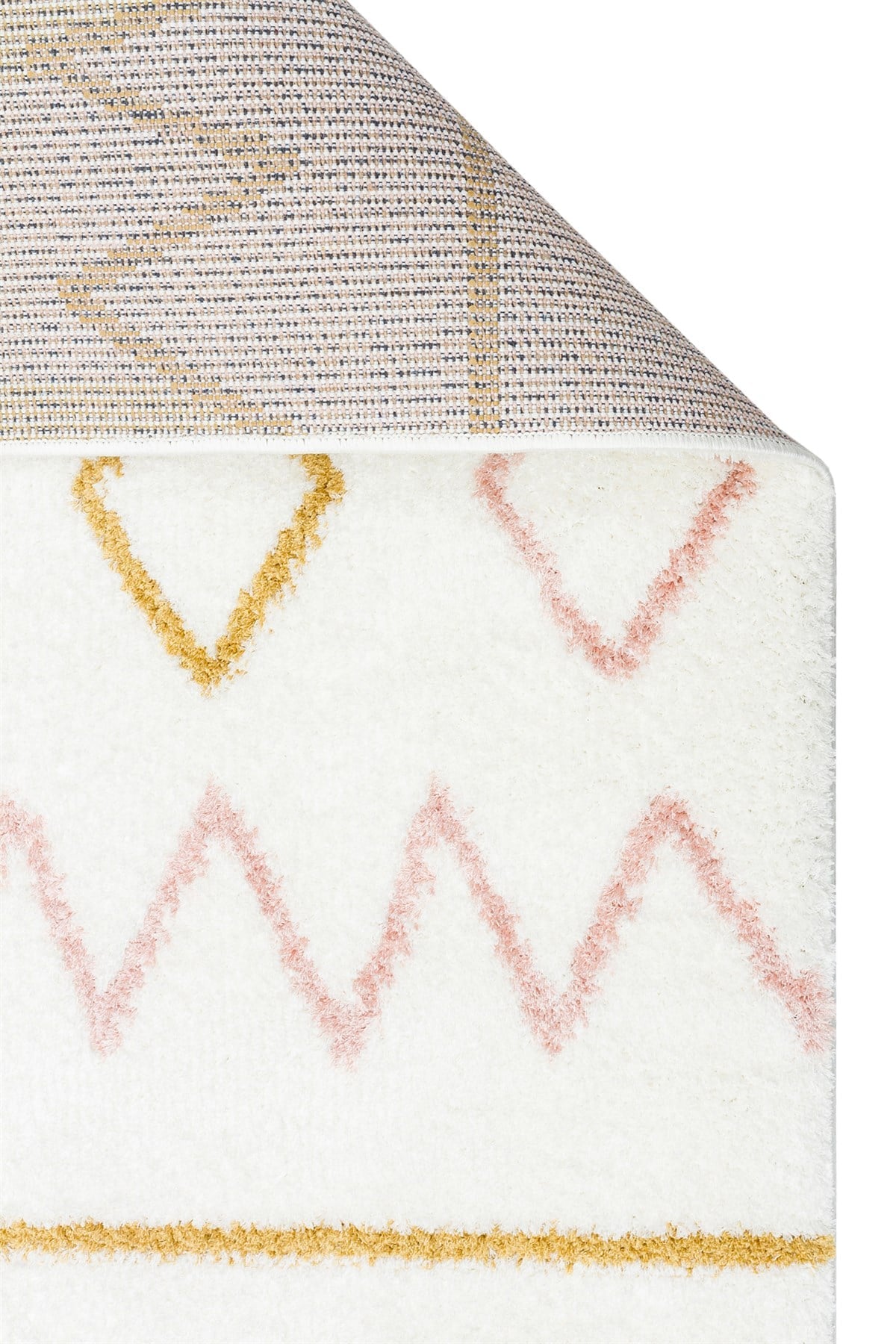 RIGA KIDS RGK 01 YELLOW PINK  Hav Toz Vermez Ekstra Yumuşak Dokulu Makine Halısı