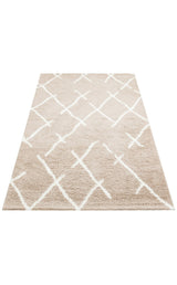 RIGA RG 01 BEIGE WHITE  Hav Toz Vermez Ekstra Yumuşak Dokulu Makine Halısı