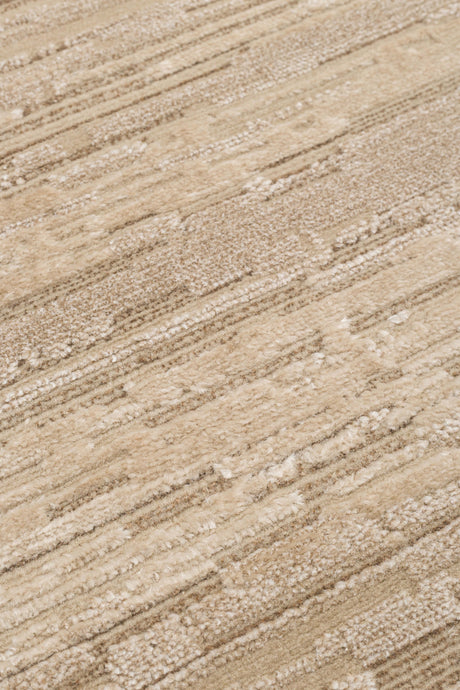 RIVERA RVR 01 BEIGE  Modern ve Klasik Desenli Yüksek Alçak Çift Boyutlu Dokumaya Sahip Yumuşak Tuşeli Makine Halısı