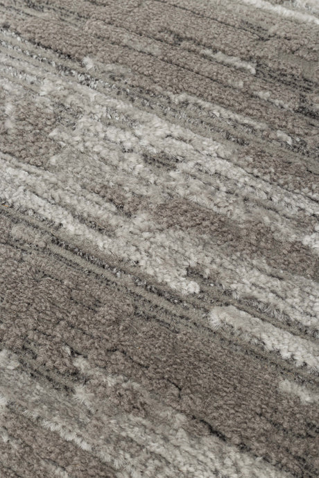 RIVERA RVR 01 GREY  Modern ve Klasik Desenli Yüksek Alçak Çift Boyutlu Dokumaya Sahip Yumuşak Tuşeli Makine Halısı
