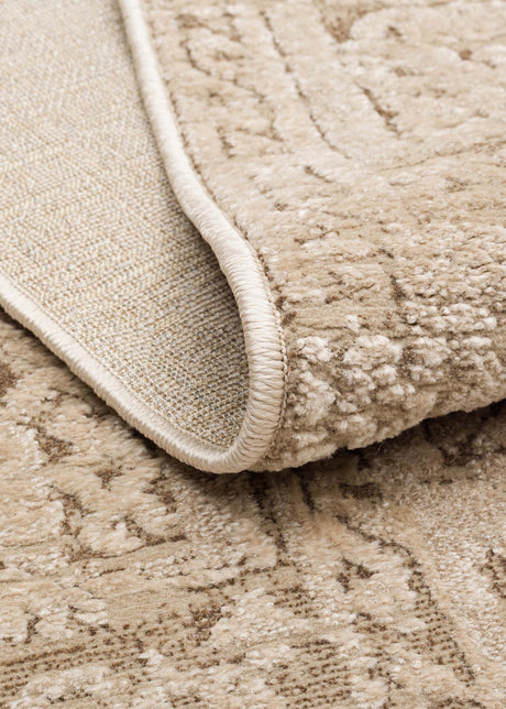 RIVERA RVR 02 BEIGE  Modern ve Klasik Desenli Yüksek Alçak Çift Boyutlu Dokumaya Sahip Yumuşak Tuşeli Makine Halısı