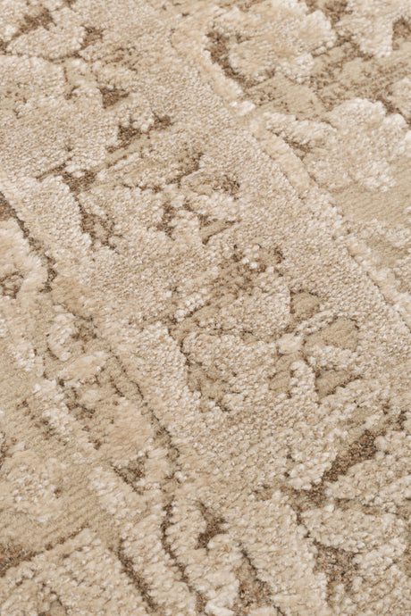 RIVERA RVR 02 BEIGE  Modern ve Klasik Desenli Yüksek Alçak Çift Boyutlu Dokumaya Sahip Yumuşak Tuşeli Makine Halısı