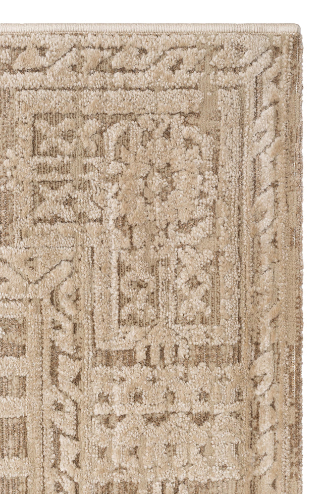 RIVERA RVR 02 BEIGE  Modern ve Klasik Desenli Yüksek Alçak Çift Boyutlu Dokumaya Sahip Yumuşak Tuşeli Makine Halısı