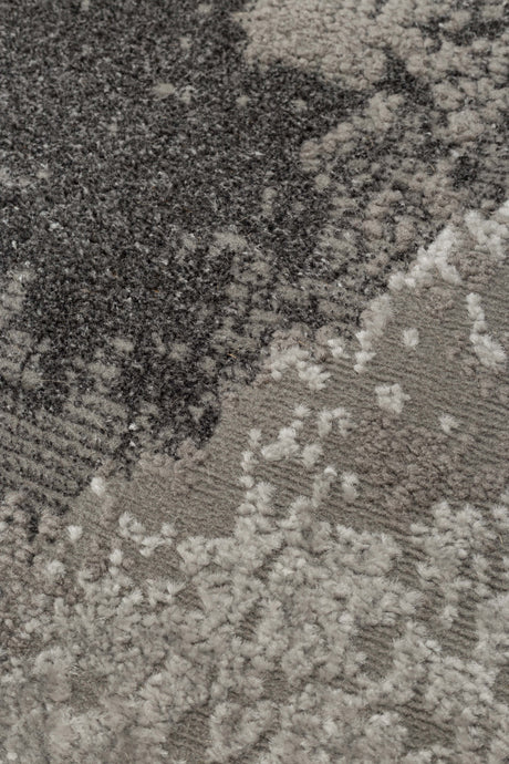 RIVERA RVR 03 GREY  Modern ve Klasik Desenli Yüksek Alçak Çift Boyutlu Dokumaya Sahip Yumuşak Tuşeli Makine Halısı