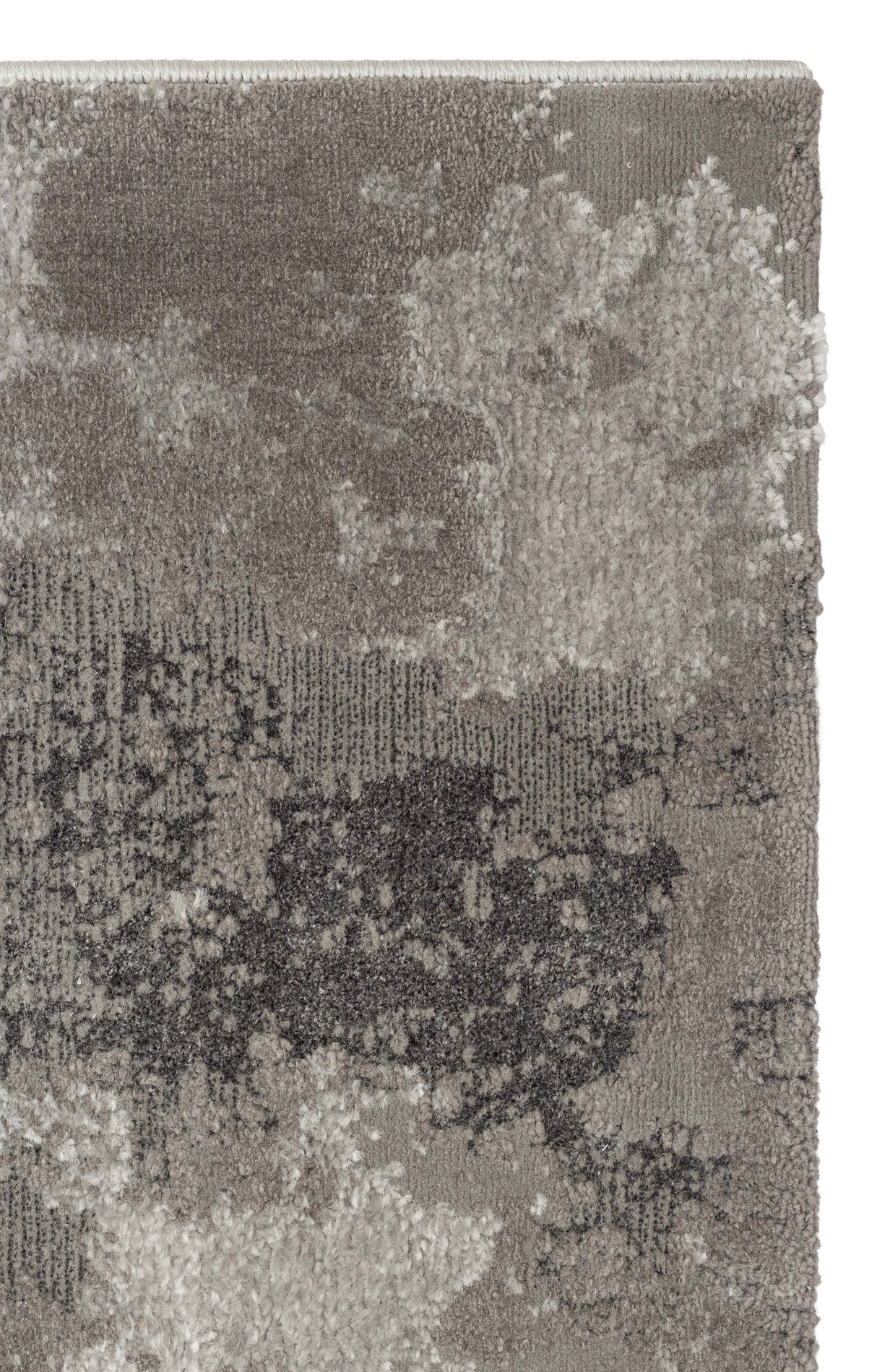 RIVERA RVR 03 GREY  Modern ve Klasik Desenli Yüksek Alçak Çift Boyutlu Dokumaya Sahip Yumuşak Tuşeli Makine Halısı
