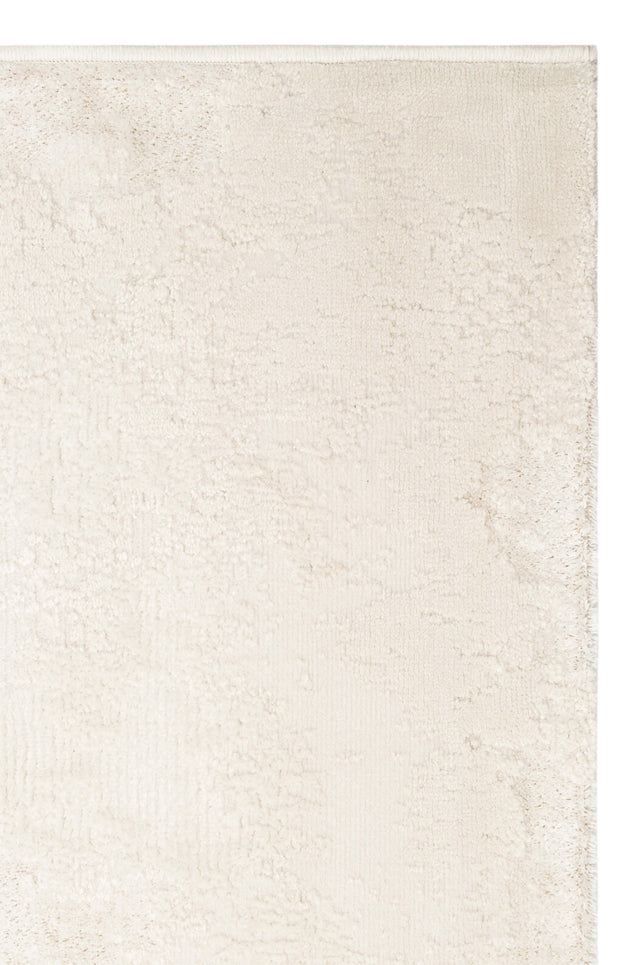 RIVERA RVR 03 WHITE  Modern ve Klasik Desenli Yüksek Alçak Çift Boyutlu Dokumaya Sahip Yumuşak Tuşeli Makine Halısı