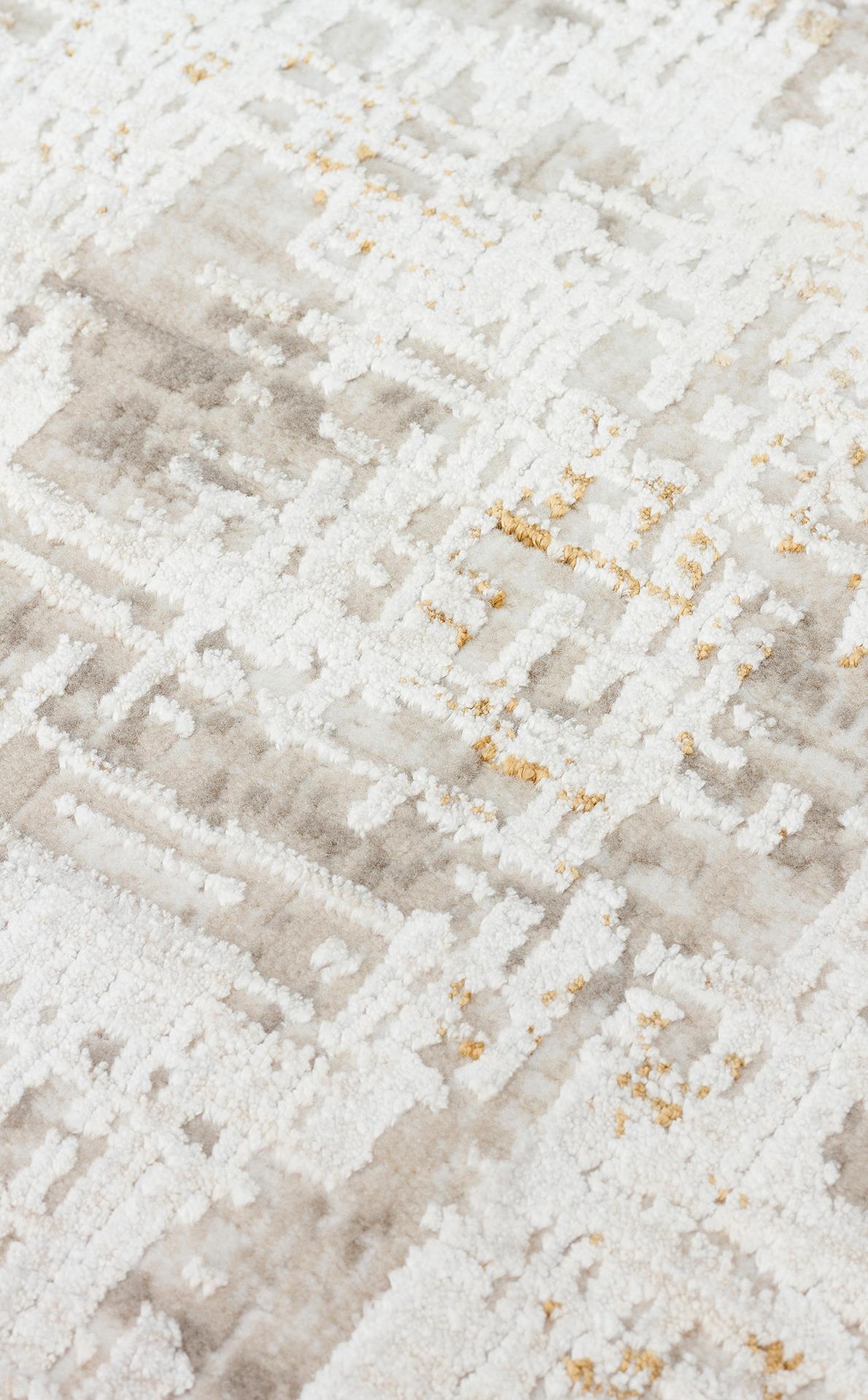 ROMA RM 03 CREAM BEIGE  Viskon ve Polyester ile Üretilen Şık Salon Halısı