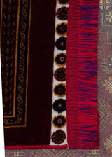 SATEEN AFGHAN SFG 01 RED  Yıkanabilir Afgan Desenli Hav Toz Vermeyen Kaymaz Tabanlı Sık Dokuma Halı