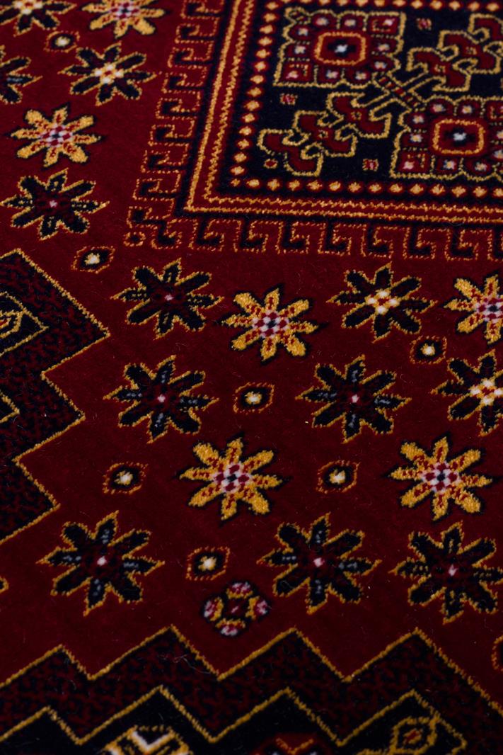 SATEEN AFGHAN SFG 01 RED  Yıkanabilir Afgan Desenli Hav Toz Vermeyen Kaymaz Tabanlı Sık Dokuma Halı