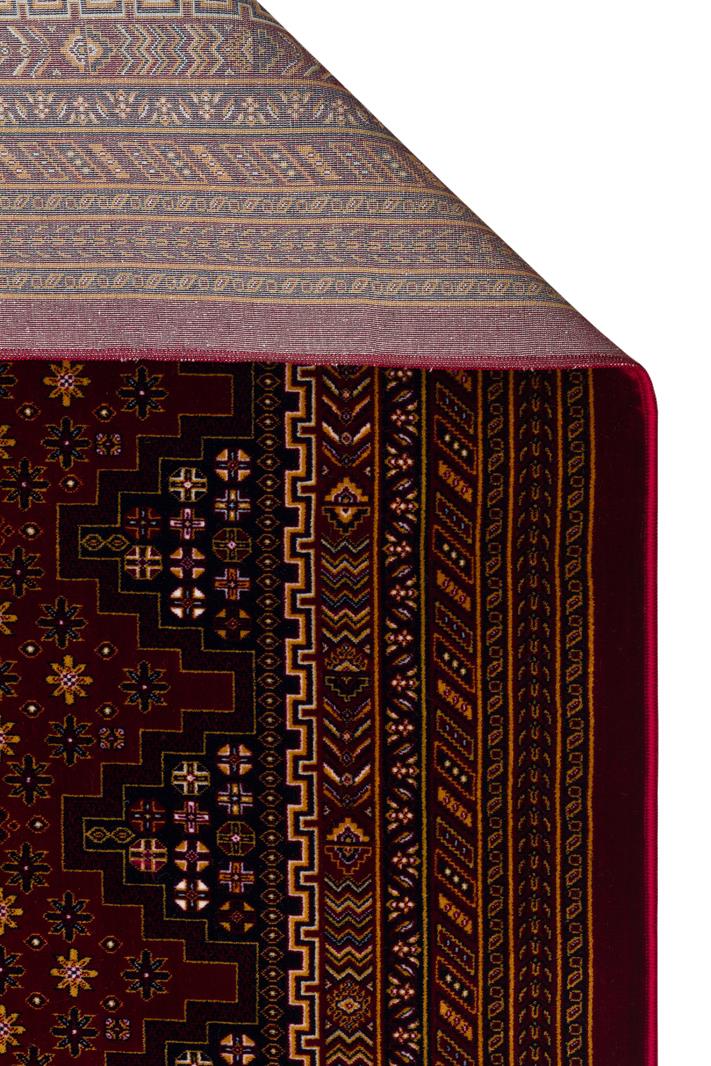 SATEEN AFGHAN SFG 01 RED  Yıkanabilir Afgan Desenli Hav Toz Vermeyen Kaymaz Tabanlı Sık Dokuma Halı