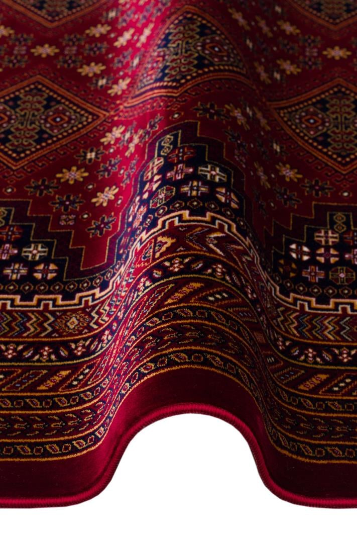 SATEEN AFGHAN SFG 01 RED  Yıkanabilir Afgan Desenli Hav Toz Vermeyen Kaymaz Tabanlı Sık Dokuma Halı