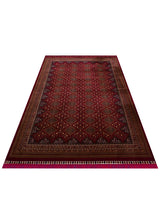 SATEEN AFGHAN SFG 01 RED  Yıkanabilir Afgan Desenli Hav Toz Vermeyen Kaymaz Tabanlı Sık Dokuma Halı