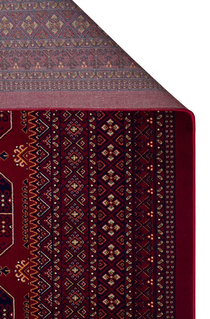 SATEEN AFGHAN SFG 02 RED  Yıkanabilir Afgan Desenli Hav Toz Vermeyen Kaymaz Tabanlı Sık Dokuma Halı
