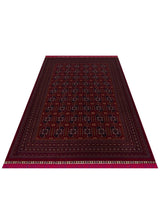 SATEEN AFGHAN SFG 02 RED  Yıkanabilir Afgan Desenli Hav Toz Vermeyen Kaymaz Tabanlı Sık Dokuma Halı