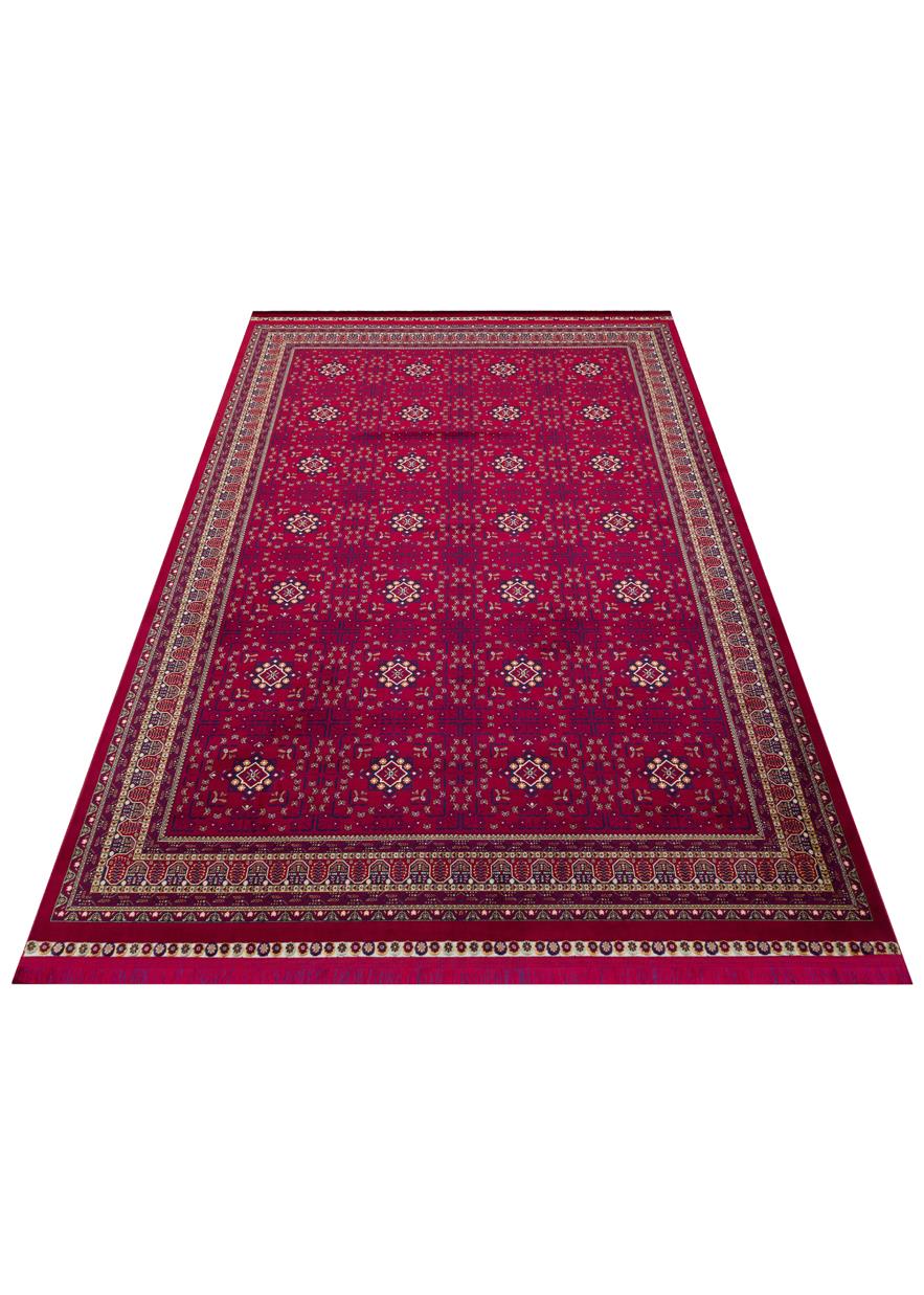 SATEEN AFGHAN SFG 03 RED  Yıkanabilir Afgan Desenli Hav Toz Vermeyen Kaymaz Tabanlı Sık Dokuma Halı