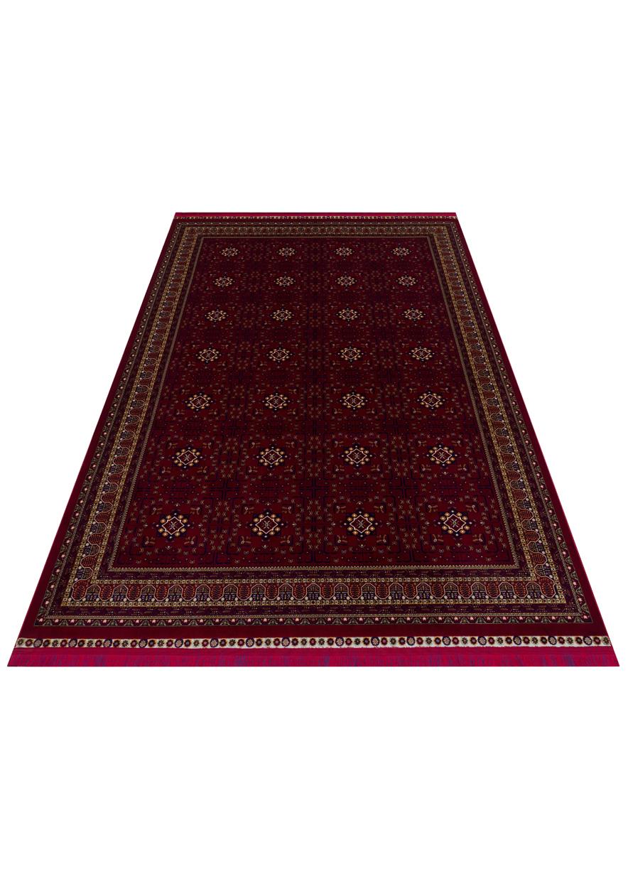 SATEEN AFGHAN SFG 03 RED  Yıkanabilir Afgan Desenli Hav Toz Vermeyen Kaymaz Tabanlı Sık Dokuma Halı