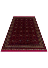 SATEEN AFGHAN SFG 03 RED  Yıkanabilir Afgan Desenli Hav Toz Vermeyen Kaymaz Tabanlı Sık Dokuma Halı