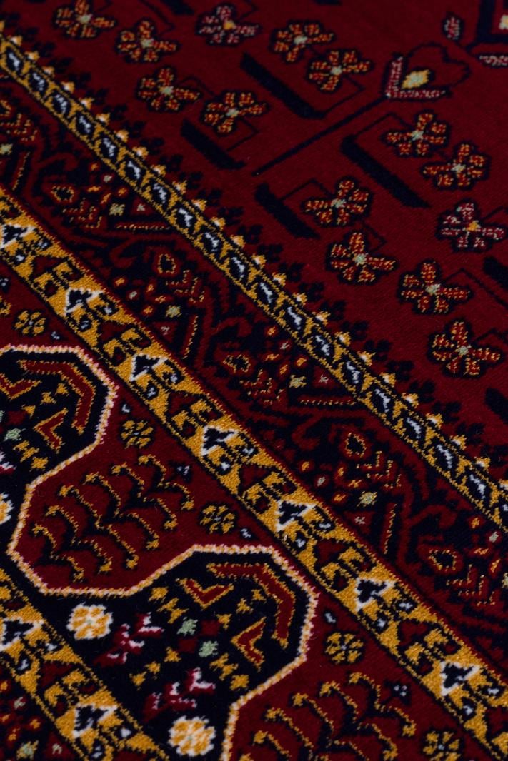 SATEEN AFGHAN SFG 03 RED  Yıkanabilir Afgan Desenli Hav Toz Vermeyen Kaymaz Tabanlı Sık Dokuma Halı