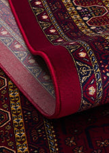 SATEEN AFGHAN SFG 03 RED  Yıkanabilir Afgan Desenli Hav Toz Vermeyen Kaymaz Tabanlı Sık Dokuma Halı