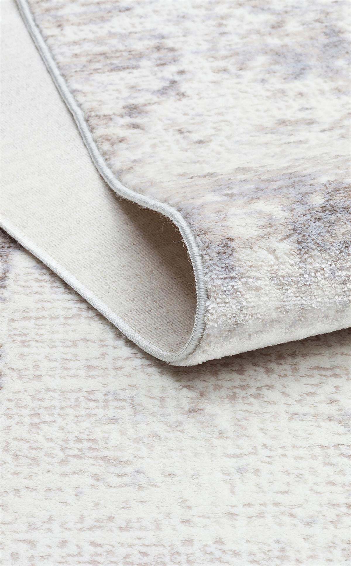 SATEEN ST 106 CREAM BEIGE  Yıkanabilir Kaymaz Tabanlı Hav Vermez Sık Dokuma Modern Halı
