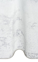SATEEN ST 108 CREAM GREY  Yıkanabilir Kaymaz Tabanlı Hav Vermez Sık Dokuma Modern Halı