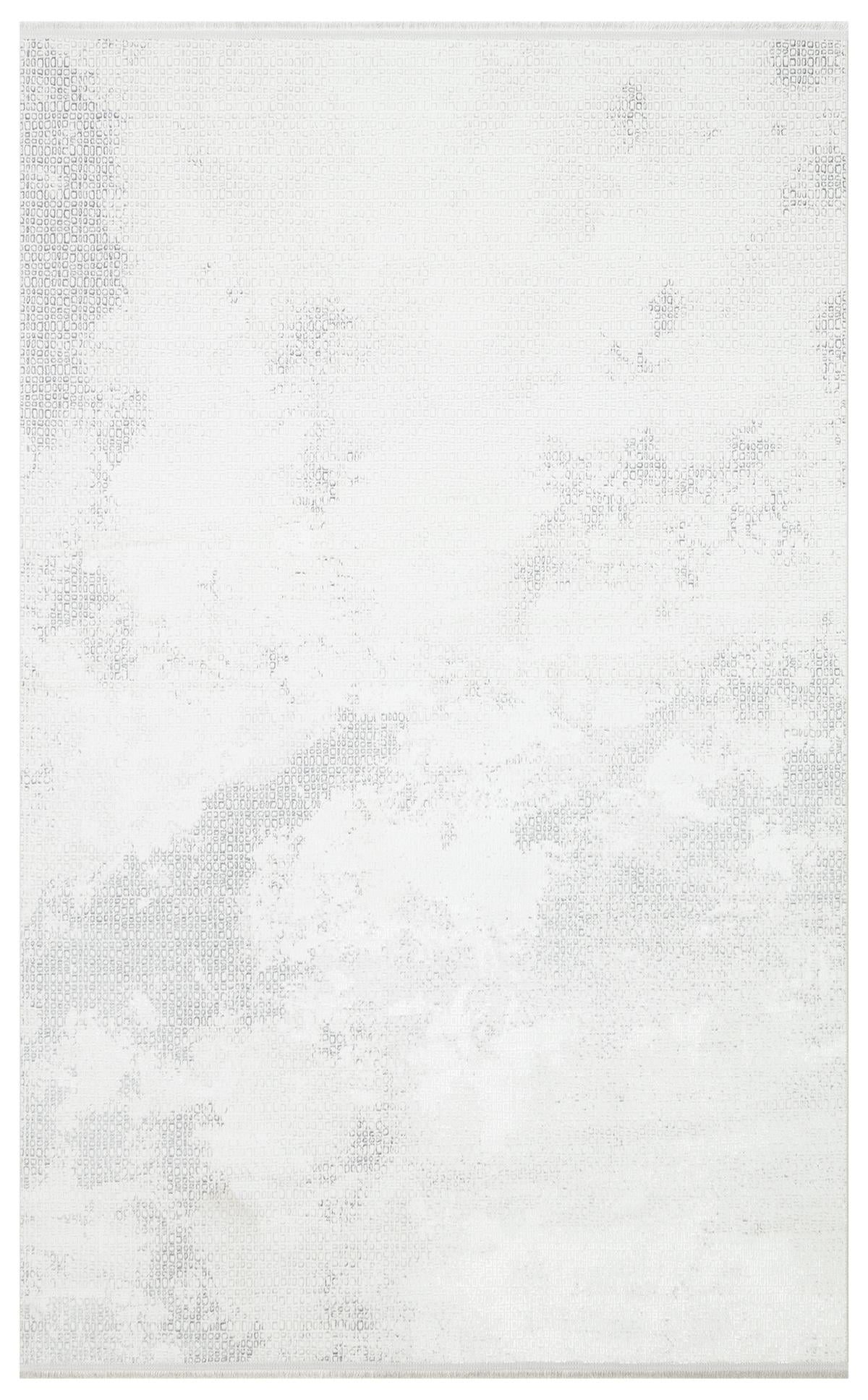 SATEEN ST 108 CREAM GREY  Yıkanabilir Kaymaz Tabanlı Hav Vermez Sık Dokuma Modern Halı