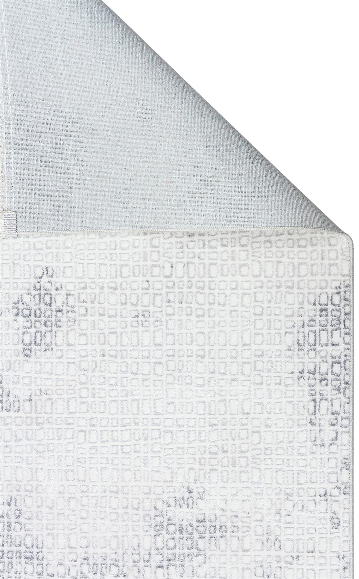 SATEEN ST 108 CREAM GREY  Yıkanabilir Kaymaz Tabanlı Hav Vermez Sık Dokuma Modern Halı