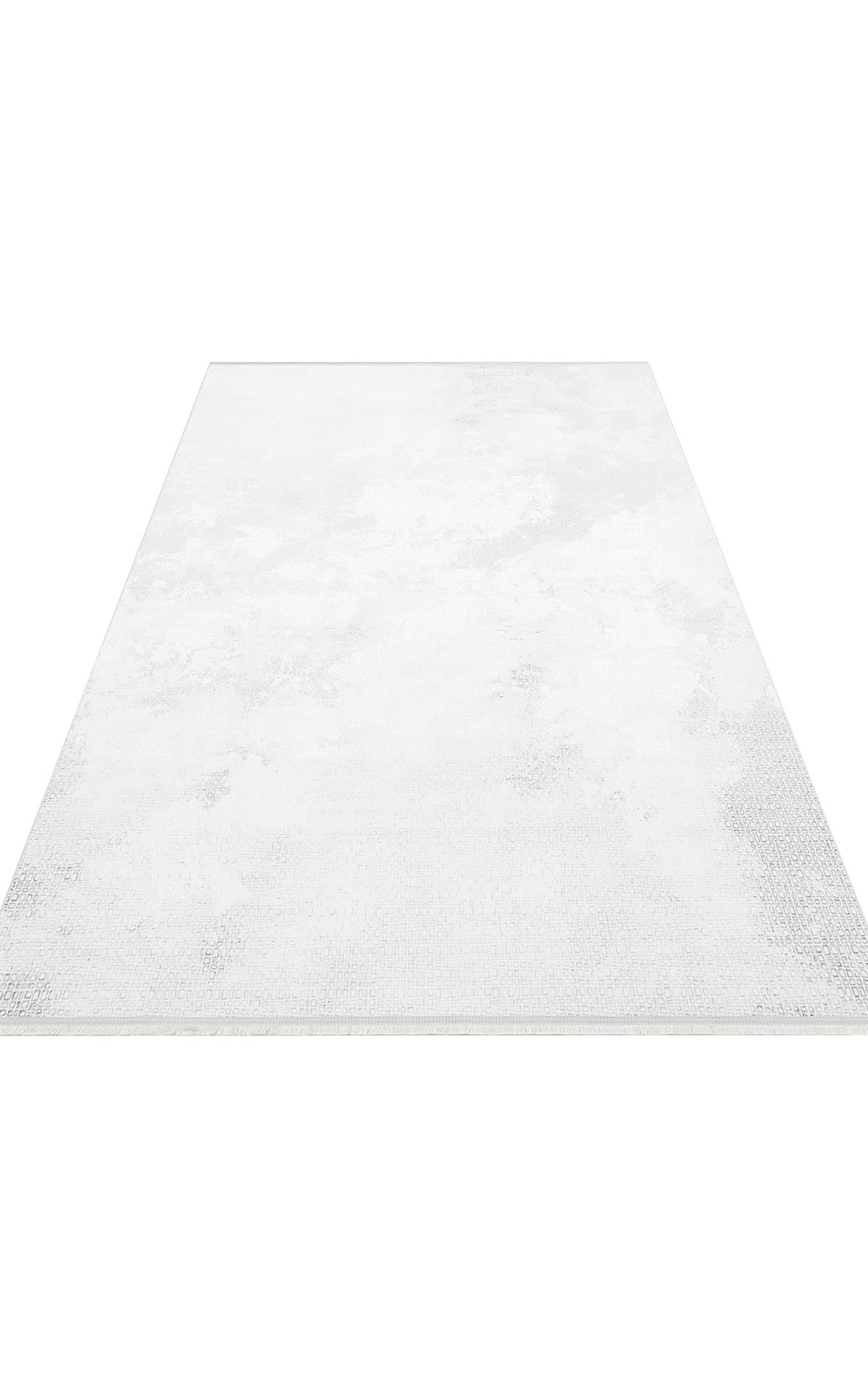 SATEEN ST 108 CREAM GREY  Yıkanabilir Kaymaz Tabanlı Hav Vermez Sık Dokuma Modern Halı