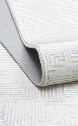 SATEEN ST 109 CREAM BEIGE  Yıkanabilir Kaymaz Tabanlı Hav Vermez Sık Dokuma Modern Halı