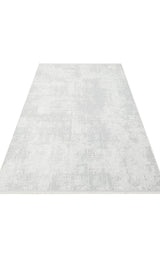 SATEEN ST 109 CREAM GREY  Yıkanabilir Kaymaz Tabanlı Hav Vermez Sık Dokuma Modern Halı