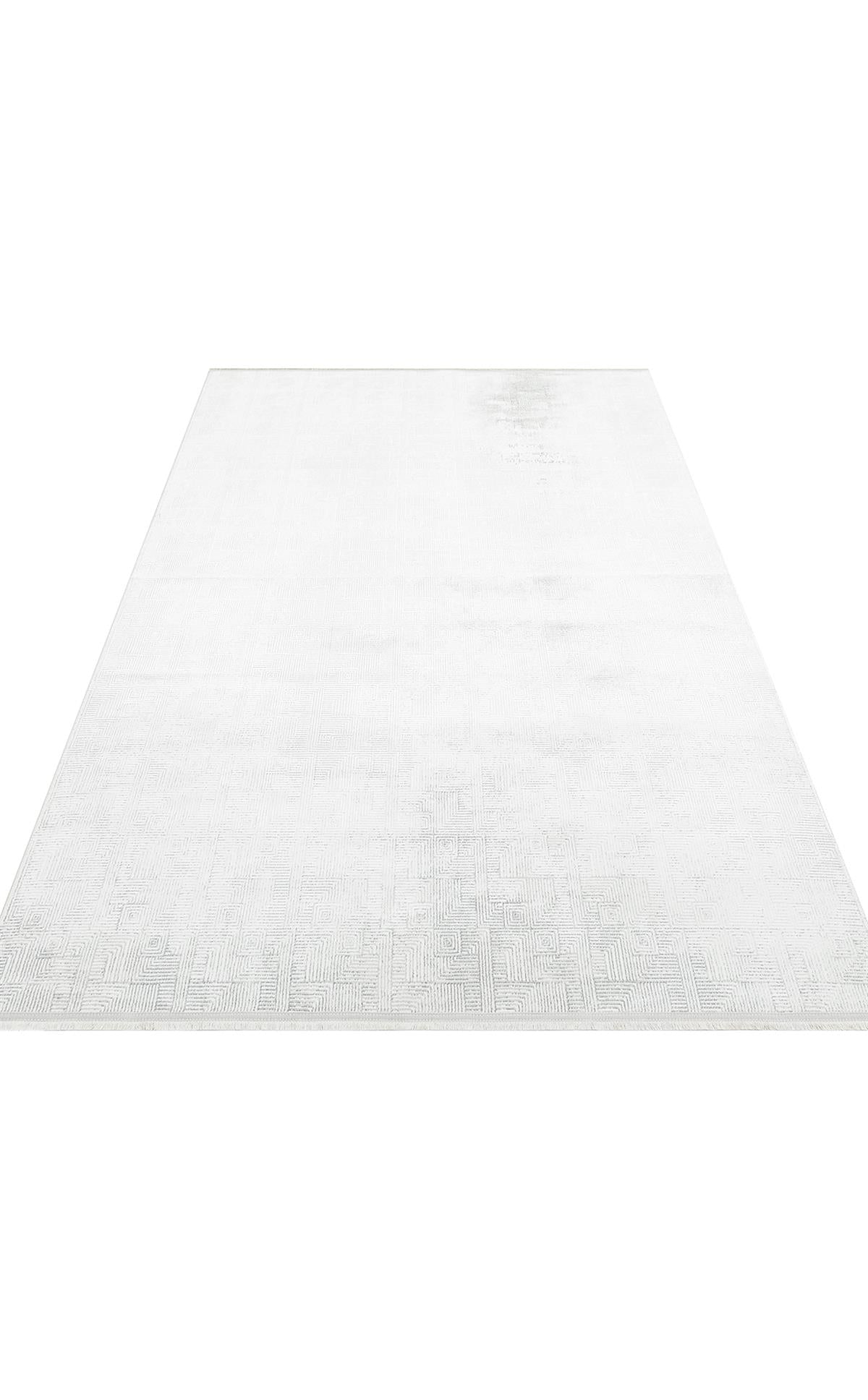 SATEEN ST 109 CREAM GREY  Yıkanabilir Kaymaz Tabanlı Hav Vermez Sık Dokuma Modern Halı