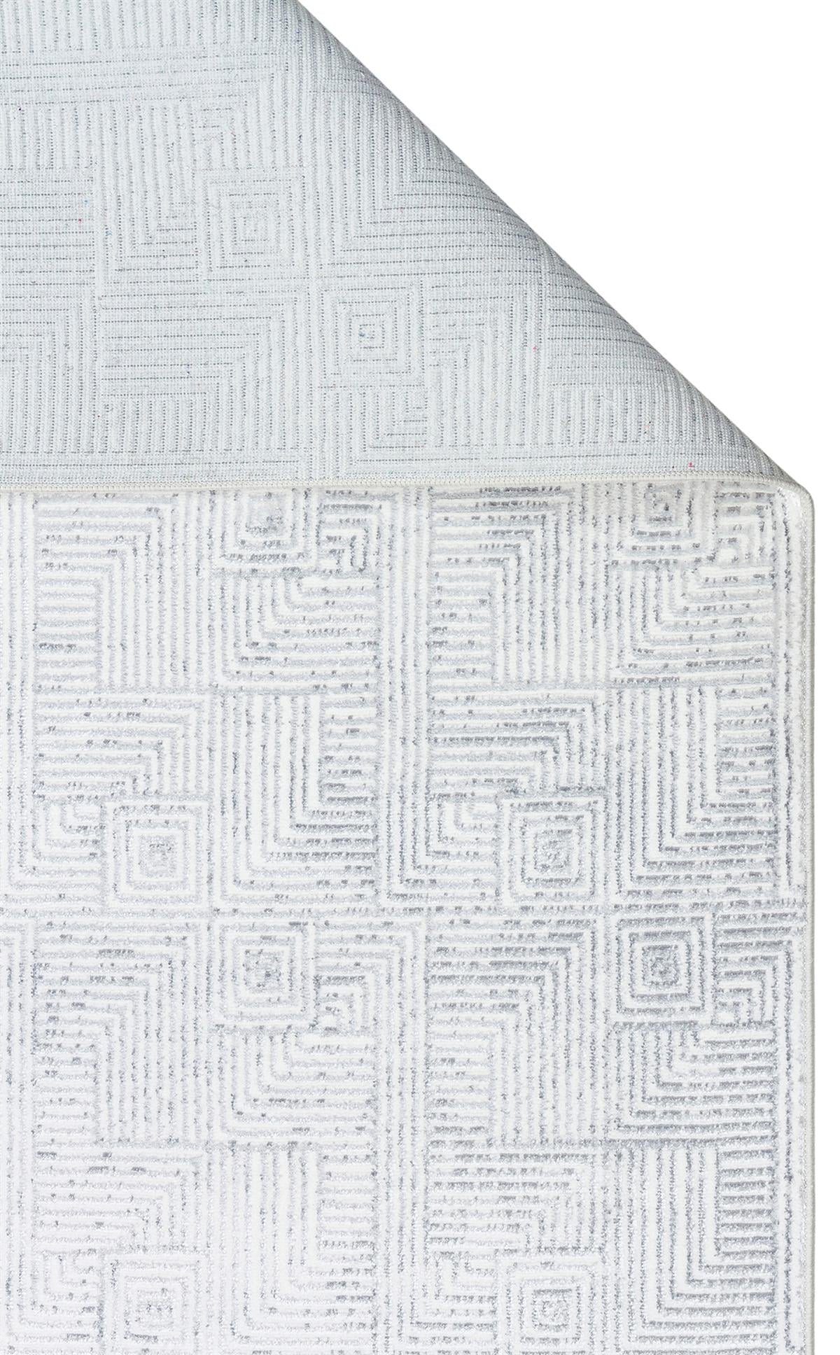 SATEEN ST 109 CREAM GREY  Yıkanabilir Kaymaz Tabanlı Hav Vermez Sık Dokuma Modern Halı