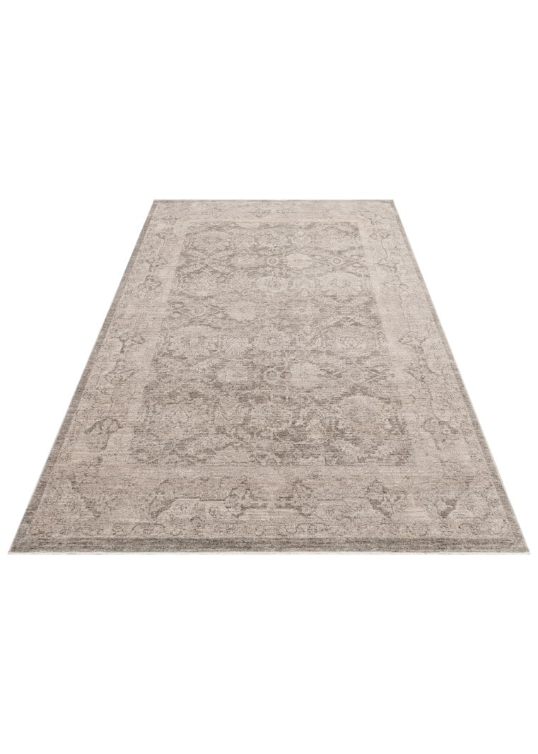 SHIRAZ SHR 01 GREY  Vintage Eskitme Desenli Modern Yumuşak Dokulu Makine Halısı
