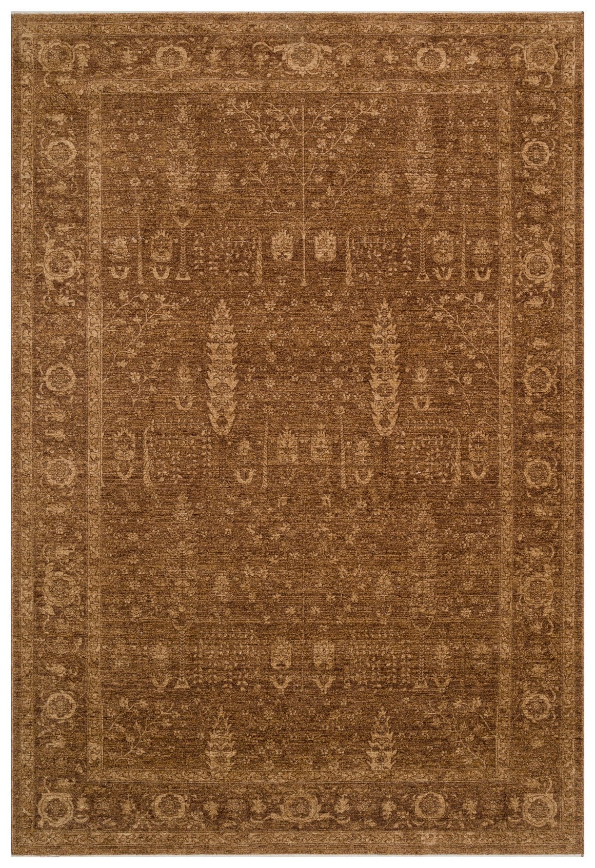 SHIRAZ SHR 03 BEIGE Vintage Eskitme Desenli Modern Yumuşak Dokulu Makine Halısı