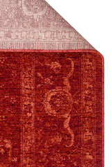 SHIRAZ SHR 03 RED  Vintage Eskitme Desenli Modern Yumuşak Dokulu Makine Halısı