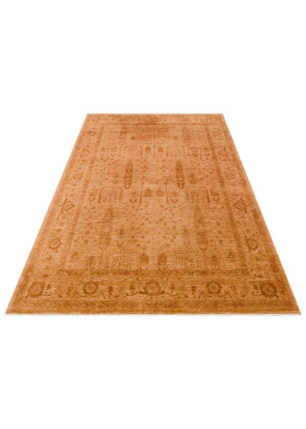 SHIRAZ SHR 03 TERRA  Vintage Eskitme Desenli Modern Yumuşak Dokulu Makine Halısı