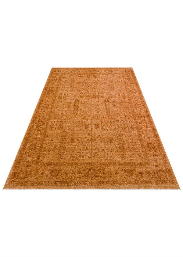 SHIRAZ SHR 03 TERRA  Vintage Eskitme Desenli Modern Yumuşak Dokulu Makine Halısı