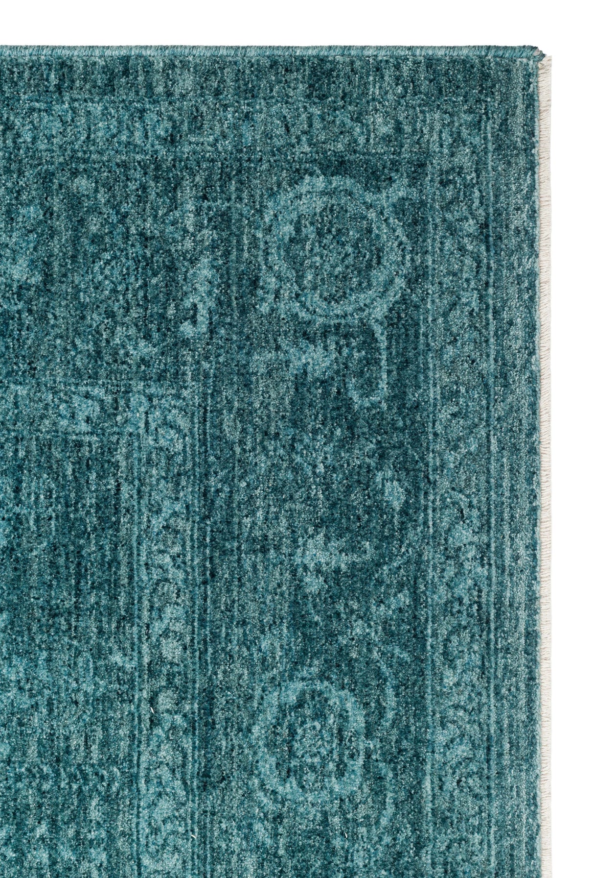 SHIRAZ SHR 03 TURQUOISE  Vintage Eskitme Desenli Modern Yumuşak Dokulu Makine Halısı