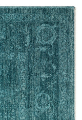 SHIRAZ SHR 03 TURQUOISE  Vintage Eskitme Desenli Modern Yumuşak Dokulu Makine Halısı