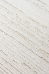 SIERRA SR 01 BEIGE WHITE  Yüksek Alçak Oyma Dokuya Sahip Sık Dokuma Modern Salon Halısı